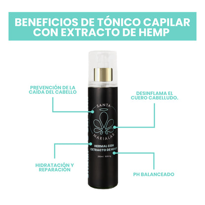 Shampoo Terapia Revitalizante con Hemp y Minoxidil (500 mg) - 250 ml