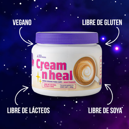 Cream ‘n heal: Sustituto vegano de crema para café con adaptógenos (300 g)