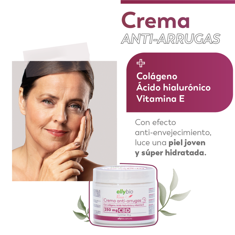 Crema anti-arrugas con CBD + colágeno+ ácido hialurónico y vitamina E
